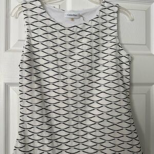 Calvin Klein Black and White Graphic Sleeveless Tank Top